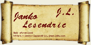 Janko Lesendrić vizit kartica